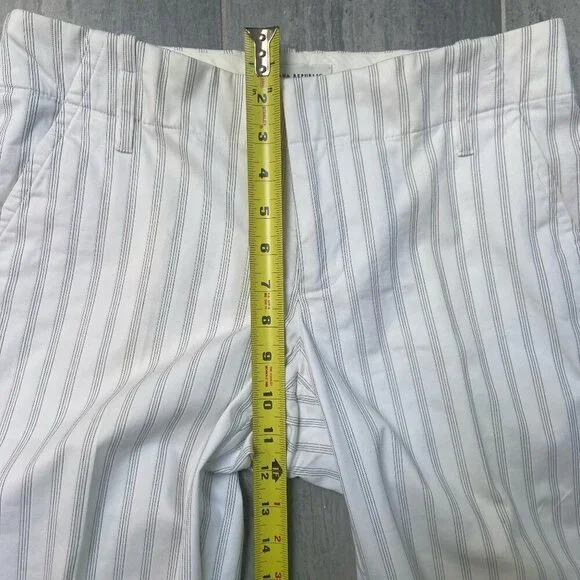 Banana Republic Striped Wide Leg Lined Trousers Dress Pants Slacks White Size 6 - Picture 6 of 10